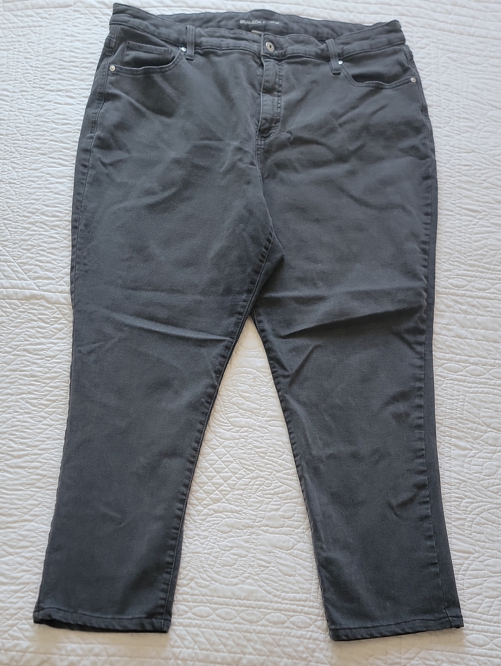 Style & Co. Women's Straight Leg Jeans - Charcoal Gray Denim